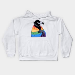 Comfy Womfy Furry Pride Raven LGBTQ Rainbow Kids Hoodie